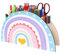 KYSUN Rainbow Pencil Holder Wooden Pen Holder Multifunctional Organiser Desk Tidy for Office Supplies Teacher Appreciation Gifts for Office School Home Supplies Makeup Brush
