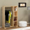 [en.casa] Kleiderschrank Nesbyen offener Garderobenschrank mit Kleiderstange und 4 Ablagen Eichenoptik Kleiderständer für Jacken Schuhablage 126 x 90 x 30 cm