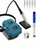 Akku Lötkolben für Makita18V Akku,Lötkolbenständer Work für Makita 18V Batterie BL1830 BL1850,60W LCD Einstellbar Temperatur 180-480°C Cordless Lötkolben mit 50g Lötdraht(Batterie nicht inbegriffen)