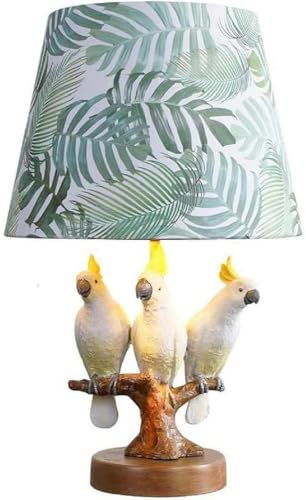 SUPERRUIDALONG Papagei Tischlampe Europäische Retro Garten Schreibtischlampe Schlafzimmer Nachttischlampe Wohnzimmer Modern und Mode Vogel Dekoration