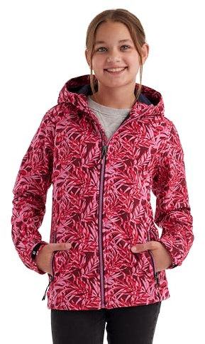 killtec Mädchen Softshelljacke/Outdoorjacke mit Kapuze Mädchen Softshelljacke Print, dunkel himbeere, 152, 43200-000