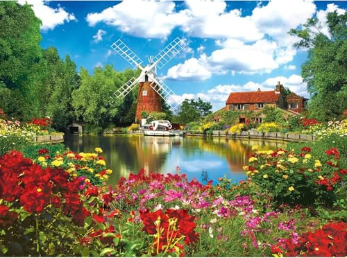 1000 Pieces Hunsett Mill And The River Ant Norfolk England Wooden Jigsaw Puzzle For Adults