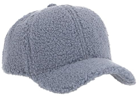 irisaa Baseballkappe Damen, warme Teddy-Fleece-Stil, verstellbare Winter Cap für Outdoor Reisen, Mütze Farbe 2020:Blau