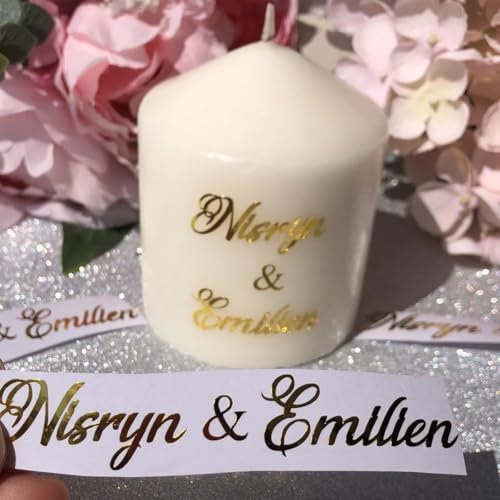 4 Adesivi In ​​vinile Con Nome Personalizzato, Decalcomania In Vinile Personalizzata, Perfetta For Matrimoni, Adesivo For Bottiglia Con Scritta Personalizzata In Vinile