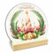 Weihnachtskerzen aus Holz – Frohe Weihnachten Kristallkugelschild mit einem Holzständer – Winterurlaub, Zuhause, Büro, Party, Schreibtisch, Regal, Stehdekoration, Geschenk für Familie und Freunde –