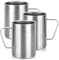 WOPPLXY 3 PCS 500ml Stainless Steel Coffee Cup, 16.9oz Large Metal Camping Mug, Double Walled Insulated Drinking Metal Cup with Handles for Hot and Cold Drinks