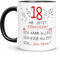 Belillpipi 18 Geburtstag Geschenk für Jungen und Mädchen, Kaffeetasse Geschenke für Jungen und Mädchen, Geschenke zum 18 Geburtstag Jungen und Mädchen, Tasse mit Spruch Geschenke