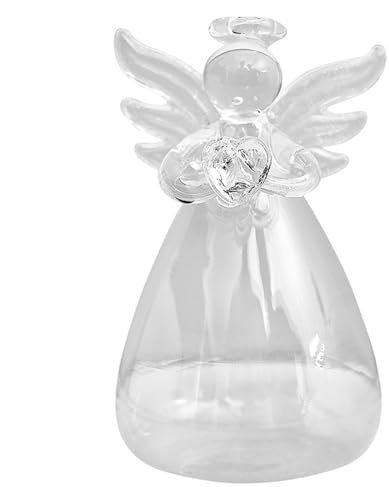 Engel Glasvase Klarglas Vase Engel Glasvase für Blumen Klar Blume Pflanze Terrarium Behälter Klarglas Dekorative Knospenvase Klein Hydrobody Pflanzenbehälter Hydrokultur Pflanzgefäß Vasen