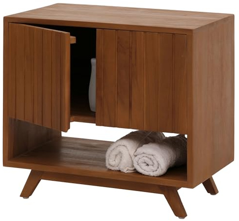 Mendler Teak-Waschbeckenunterschrank HWC-M92 61x65x40cm | Waschtisch, Schrank, hochwertiges B-Grade-Teak, (Kernholz, 20-30 Jahre)