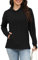 Rvinroo Damen Hoodies Plus Size Sweatshirts Langarm Winter Kapuzenpullover Lässig Kängurutasche Strickwaren Schwarz XL