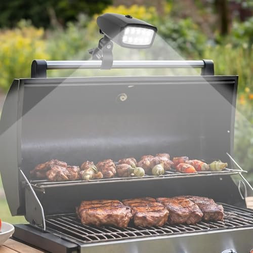 Luz LED para barbacoa giratoria 360 ° más brillante 10 LED lámpara para barbacoa ultra resistente al calor luz portátil práctica barbacoa iluminación de mango luz para todo tipo de barbacoa