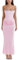cffvdiz Sexy Corsetto Wrap Maxi Dress Estate Senza Maniche Slim Abiti Formali,Rosa,L