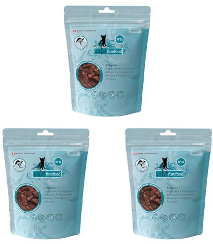 catz finefood Meatz Katzen Leckerlies Känguru N° 13 - knusprige Streifen aus 100 Prozent Kängurufleisch - Katzensnack für Allergiker ohne Zucker, getreidefrei, 45g (Packung mit 3)