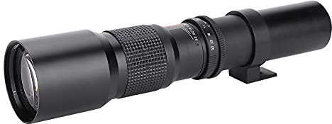 Qukaim Téléobjectif 500 mm F8-F32 à mise au point fixe manuelle pour monture Nikon F, téléobjectif pour photographie, compatible avec appareils photo reflex numériques