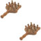 WRITWAA 2 Stück Körpermassagegerät Kopfmassage Tools Haarbürste Breiter Kamm Dusche Kopfhautmassagegerät Massagekamm Haar Und Kopfhautmassagegerät Kopfhautmassagebürste Braunes