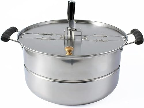 Generisch Manueller Popcorntopf aus Edelstahl, Haushaltsherd-Gas-Popcornmaschine, kommerzielle antihaftbeschichtete Hand-Heißöl-Popcornmaschine