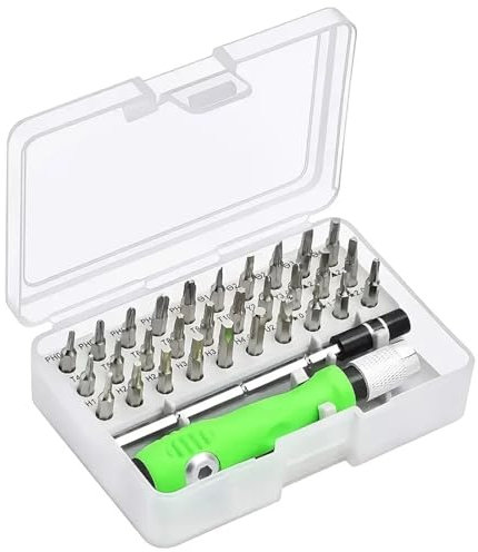 Shinekoo 32 in 1 Präzisions-Schraubendreher-Werkzeugset, Mini-Schraubendreher-Zubehör mit rutschfestem Griff, verstellbare Stange, magnetische Schraubendreher-Bits Werkzeuge für Elektronik, Laptop, PC