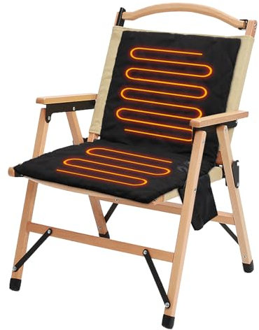 Portable Heated Chair Pad, Foldable Electric Heat Pad, 3 Level Adjustable & Fast Heated, USB Winter Heating Pads with Pockets for Outdoors, Camping Trip, Indoor, Present