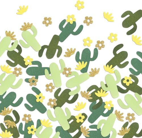 Baby Shower Confetti Cactus FLower Table Scatters Decoration for Cactus Plant Boys or Girls Birthday Table Confetti Party Decorations Yellow