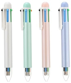 Altaroo 4 Stück Mehrfarbiger Kugelschreiber, Kugelschreiber Drücken Retractable 6 in 1, Druckkugelschreiber, Mmulticolor Pen 6 Farben für Büro Schulbedarf Studenten Kinder