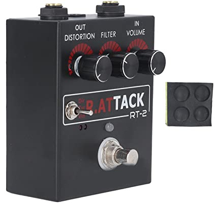 Eujgoov Mini Gitarren-Effektpedal, Distortion für E-Bass | 3 Gänge, Vintage-Ton, DC-Schnittstelle, Single-Modus