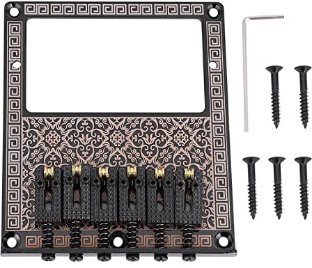 Fyearfly Sattel-Gitarrenbrücke, Humbucker-Tonabnehmer-Slot, passend für TL Telecaster E-Gitarren, schwarzes Kaleidoskop-Design, verbessert die Klangqualität, einfache Installation