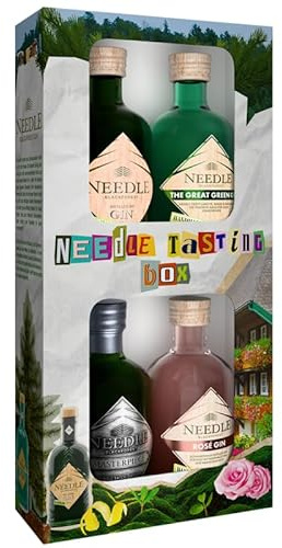 Needle Tasting Box Schwarzwald Probier-Set 4×0,1L – Rosé, Black Forest Dry, Great Green & Masterpiece | Tasting Set | Geschenkidee für Spirituosen-Liebhaber