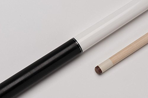 MIT MF2-002 Billard-Queue für Poolbillard, 2-teilig, mit Klebeleder, Vollholz-Oberteil, Leinen-Griffband, inkl. Gewindeschoner