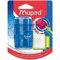 Maped - 2in1 Radier/ Anspitzer CONNECT TRANSLUZENT, 2-Loch für dicke und dünne Stifte, nachfüllbar, inkl. 1x Ersatz-Radierer - grün, blau, pink - zufällige Farbauswahl