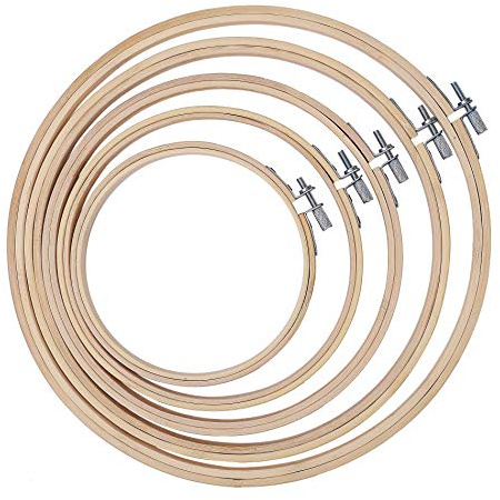 Stickerei Ring,Stickrahmen Runden Bambus Kreis set für DIY Kunst Handwerk handliches Nähen 5packs