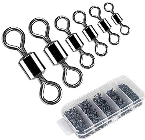 Siasky Fishing Swivels, 200pcs Barrel Swivels Fishing Stainless Steel Swivel Fishing for Saltwater Freshwater Fishing