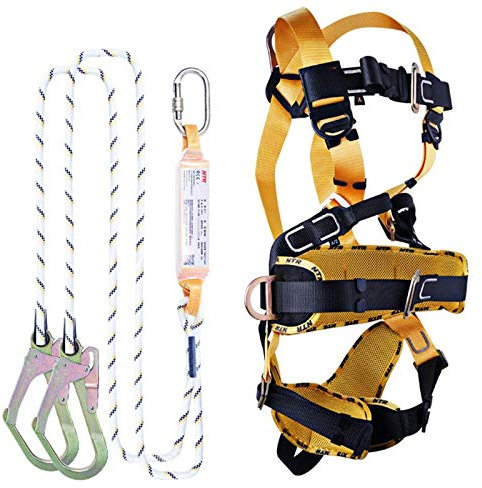 Fallschutz-Set Mit Vollkörper Klettergurt, Outdoor Auffanggurt Sicherheitsgurt Kletterausrüstung für Absturzsicherung Steigschutz für die Bauindustrie Gerüstbau