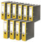 Original Falken 10er Pack Recycling-Ordner Wolkenmarmor. Made in Germany. 8 cm breit DIN A4 gelber Rücken Ringordner Aktenordner Briefordner Büroordner Pappordner CO2-Neutral Blauer Engel