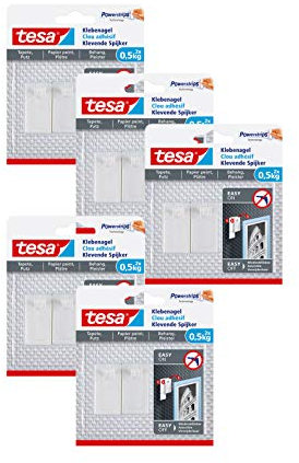 Clou adhésif pour papier peint et plâtre, blanc