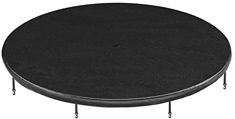 SONGMICS Abdeckung für Ø 305 cm Trampolin, Abdeckplane, mit Wasserablauflöchern, Wetterschutzplane, Schutz vor Sonne, Laub, Schnee und Schmutz, elastische Bänder und Haken, schwarz STC010B01