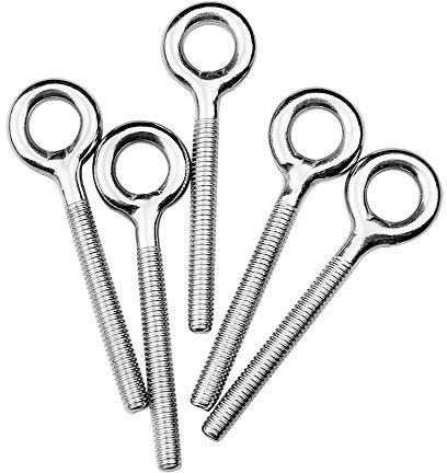 Aallo M4 10 Pcs Tornillos de cáncamos 304 anillo de acero inoxidable Perno Ojo de Levantamiento Resistente a La Corrosión para Exteriores,Hogar,Oficina