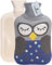 OliviaLiving Wärmflasche, 2 Liter, Wärmflasche, zum Aufheizen und Aufkühlen, mit Strickbezug zur Schmerzlinderung, Wärme-Kältetherapie, Cartoon-Eule (Grau)