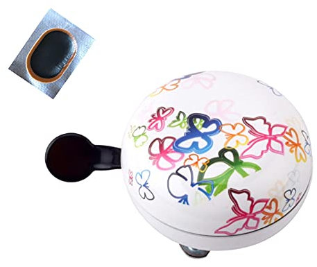 Ding Dong Fahrradglocke Schmetterlinge Fahrradlingel Ø 60 mm inkl. 1 x Schlauchflicken