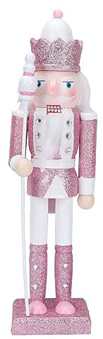 VALICLUD Nussknacker Zahlen Holz Puppen Decor Nussknacker Weihnachten Dekorationen für Home Soldat Figur Puppe Figur Desktop Weihnachten Nussknacker Rosa