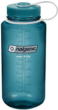 Nalgene Sustain Tritan BPA-Free Water Bottle Made with Material Derived from 50% Plastic Waste, 32 OZ, Wide Mouth, Cadet