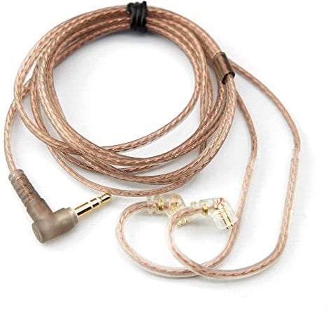 FAAEAL KZ ZSN PRO Earphone Upgraded Cable 2 Pin 0.75mm OFC Replacement Detachable Cable 3.5mm Gold-Plated Replacement Headsets Wire for KZ EDX ZEX ZS10 PRO ZAS Zax DQ6 Headphones(No Mic, C Pin)