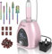 Kredioo Professional Electric Nail Drill Machine 35000RPM Electric Nail Files for Acrylic Nails Gel Nails Manicure Pedicure Salon E File Kit with Pause Button LED Display, 36W, UK Plug, Rose Pink