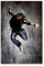 Postereck - 0420 - Hip Hop, Tänzer Musik Street Dance Mann Sprung - Wandposter Fotoposter Bilder Wandbild Wandbilder - Leinwand - 40,0 cm x 30,0 cm