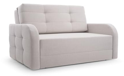 mb-moebel MOEBLO Kindersofa Porto 120 – Schlafsessel Sofa Sessel Jugendsofa Schlafsofa 2-Sitzer Gästebett mit Schlaffunktion und Bettkasten Beige (BRAGI 28)