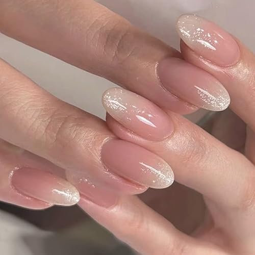 MouYou Lot de ongles ronds en acrylique avec colle à ongles, pour bébé boomer, or à paillettes et acrylique, pour femmes et filles …