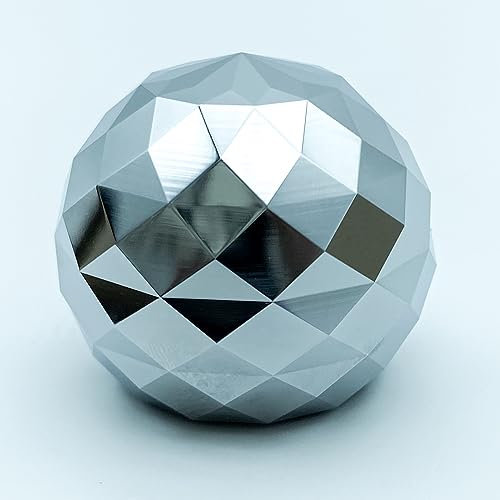 Kinetic Schreibtischspielzeug, Metal Fidget Spinner Ball, Gyroskop mit optischer Täuschung für Erwachsene ADHS Anti-Angst Stressabbau, Silber-Polygone