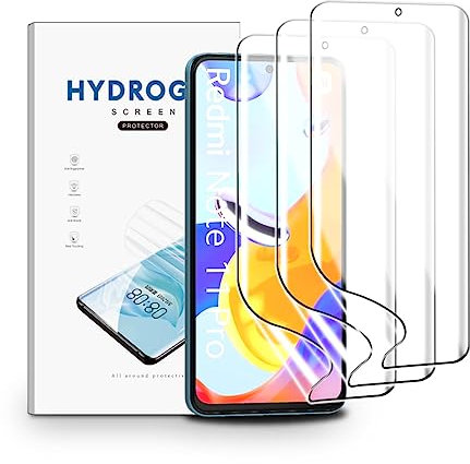 nvskvd Protector de Pantalla para Xiaomi Redmi Note 11 Pro/Xiaomi Poco X4 Pro 5G, 3 Piezas TPU Suave Película Protectora HD Transparente Flexible Suave Películas de Hidrogel (NO vidrio templado)
