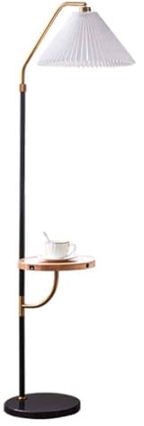 lampe sur pied Lampe de plancher, étagère avec recharge sans fil et port USB, lampe de plancher pour la Chambre ou le salon, noir mat lumière debout