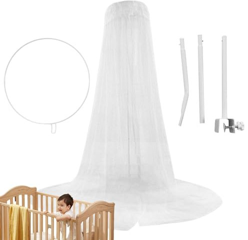 Veeteah Baldachinnetzhalter - Verstellbarer und Abnehmbarer 5-stufiger Baldachinhalter | Baldachin für Kinderbett, Babybetthimmel für Babyzimmer, Kinderbett, Kinderbett, Netzzubehör, 35 * 35 * 90cm