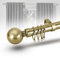 MOONLIGHT BEDDING Extendable Curtain Poles for Eyelet Curtains Plain Metal Ball - Adjustable Curtain Pole Includes Rod, Rings, Brackets & Fittings Set (Antique Brass, 70-120 Cm, 63 Inch to 118 Inches)
